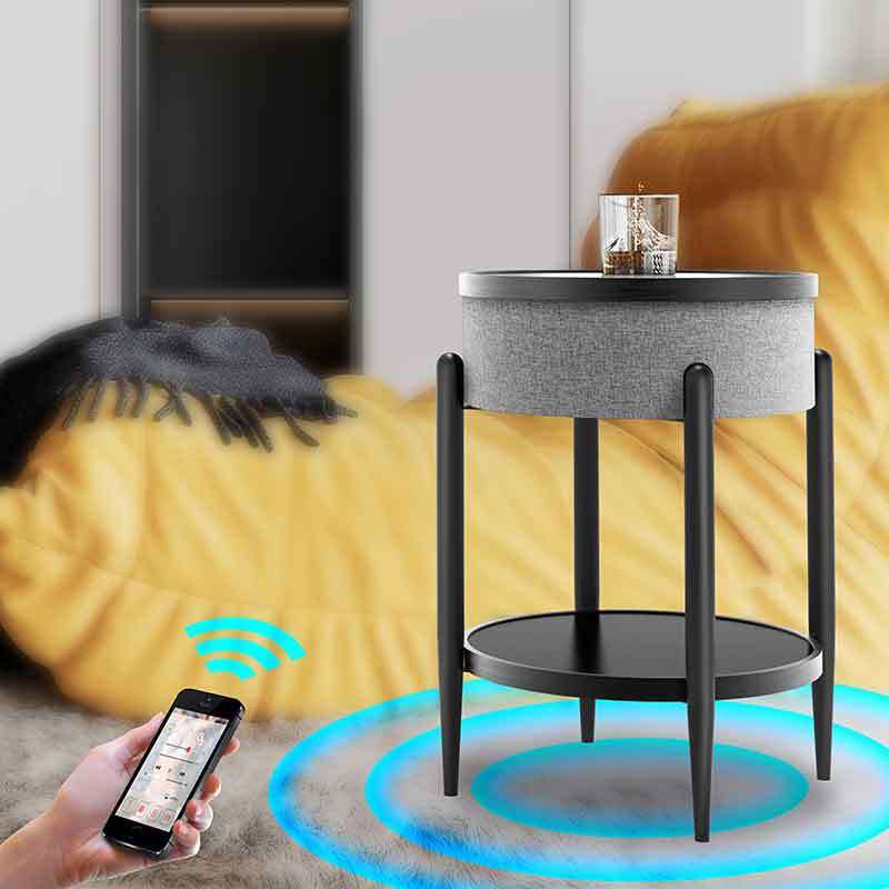Dynamic RGB Smart End Table Wireless Charging Bluetooth Phone Side Nightstand