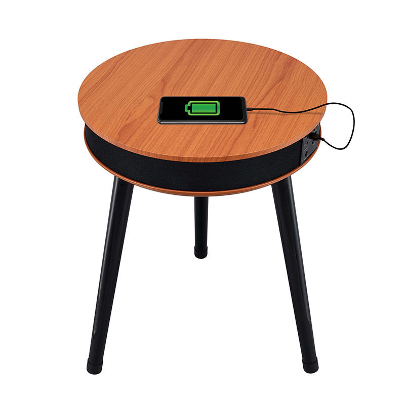 4-in-1 Smart End Table Bluetooth Speaker Wireless Charging Pad LED Night Light & Bedside Table for Daily Use