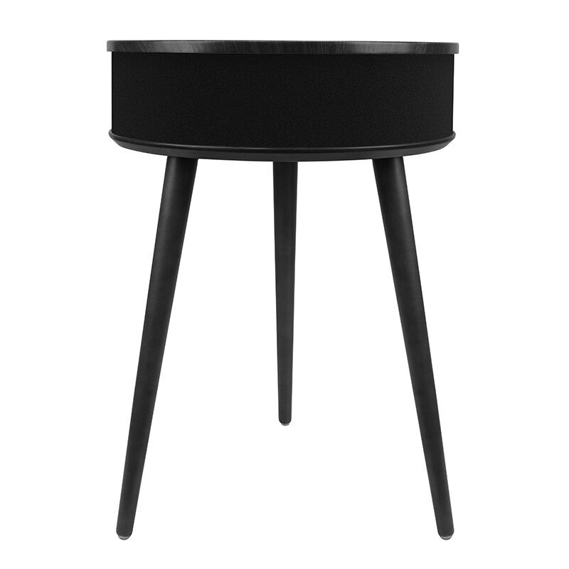 Smart Nightstand Audio System Wireless Bluetooth Speaker End Table with LED Night Light & Phone Wireless Charger for Living Room Bedroom