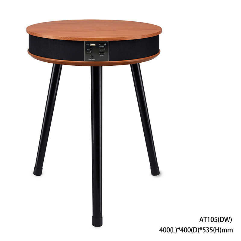 Bluetooth Audio End Table Smart Nightstand Equipped with Wireless Charger & Dimmable LED Light for Bedroom and Home Entertainment