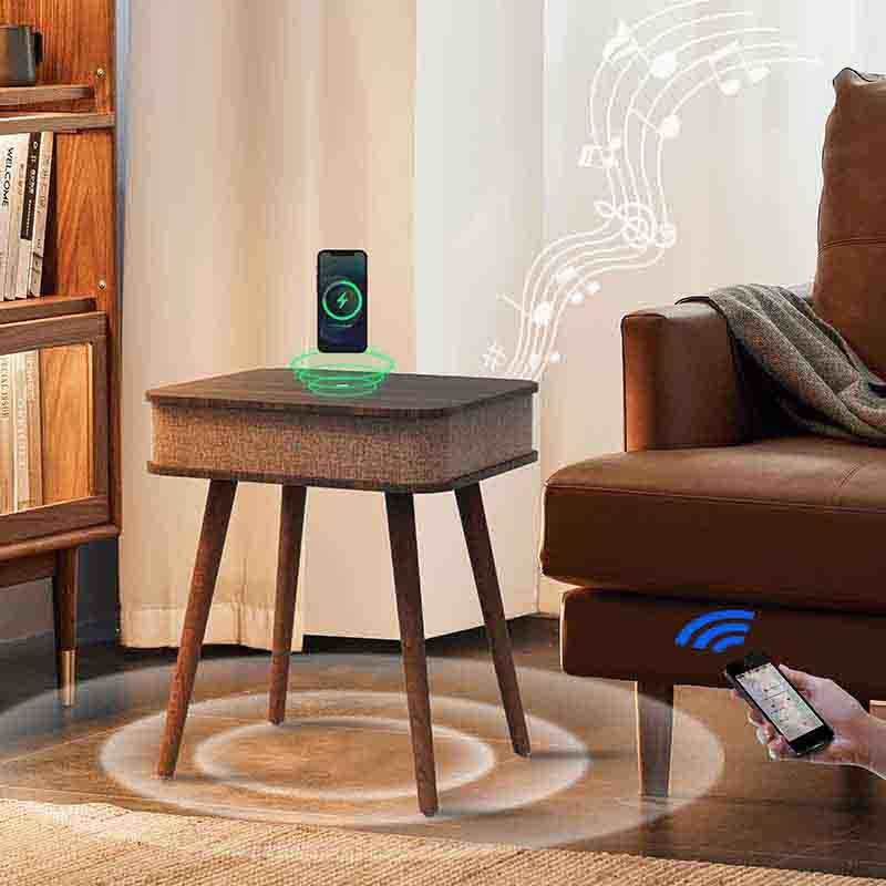 Moderner Multifunktionskaffeetafel mit drahtlosem Ladegerät Bluetooth-Lautsprecher