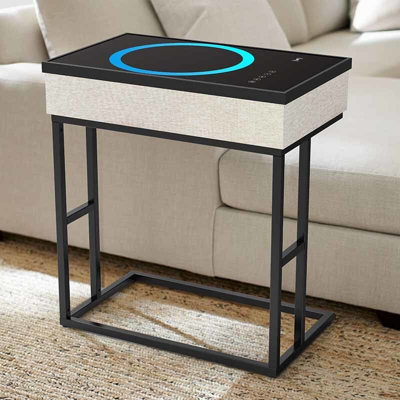 Multifunctional RGB Ambient Integrated Wireless Charging Coffee Table Bluetooth Phone Nightstand
