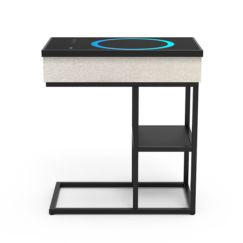 TWS Triangle Wireless Charger Side Table Built In Bluetooth Speaker Nightstand