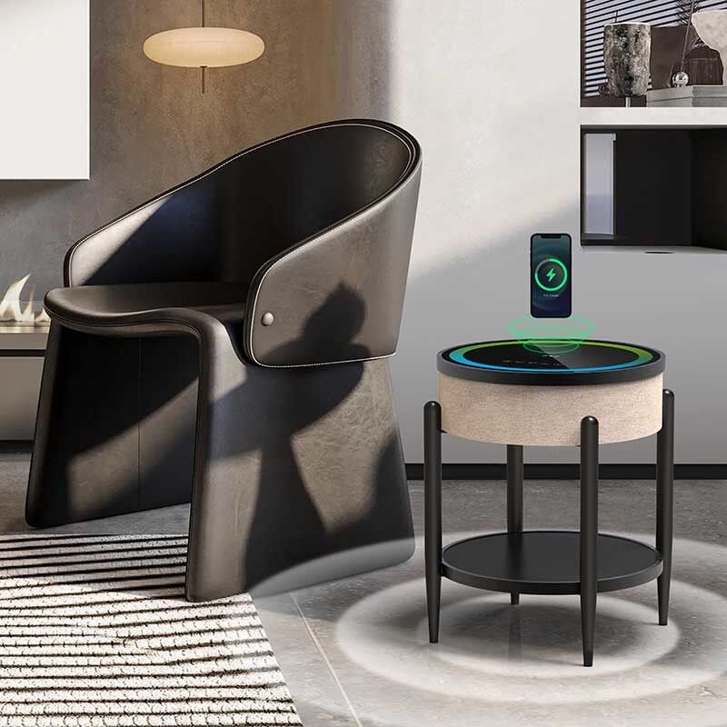 42cm RGB Light Smart Side Table Ασύρματη φόρτιση με Bluetooth ηχεία Εικονική οθόνη
