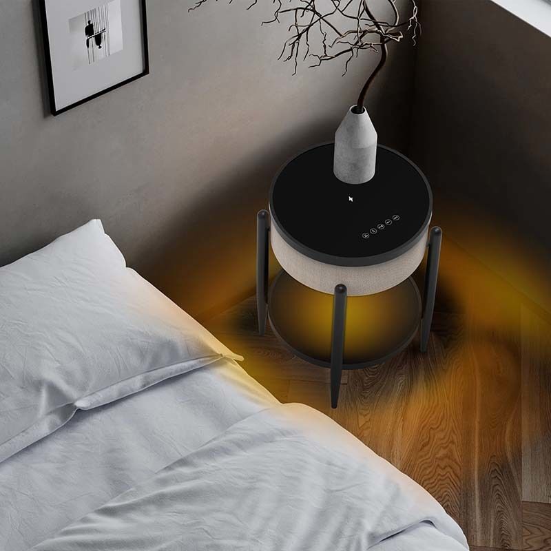 Portable Wireless Charging Speaker Table LED Bedside Lamp Speaker For Bedroom Office