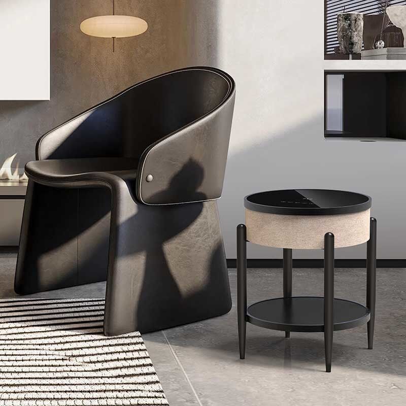 Modern Smart Lado da cama Mesa de Recarga Sem Fio Mesa de Noite Bluetooth Porta-vozes Mesa de Café