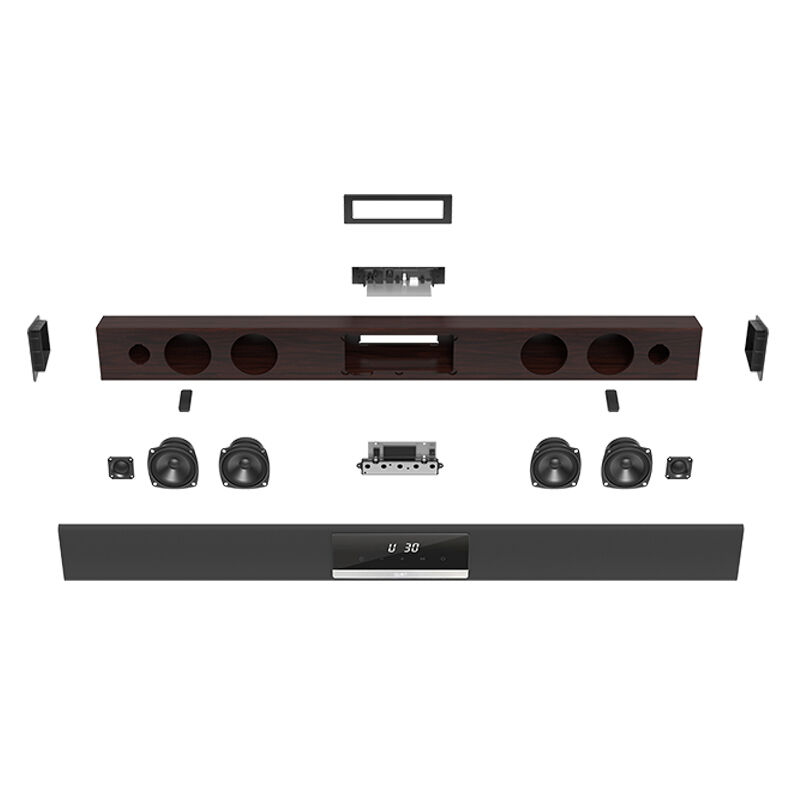 Σύστημα Soundbar 2.1 καναλιών ασύρματου οικιακού κινηματογράφου με διπλά μικρόφωνα Karaoke Subwoofer