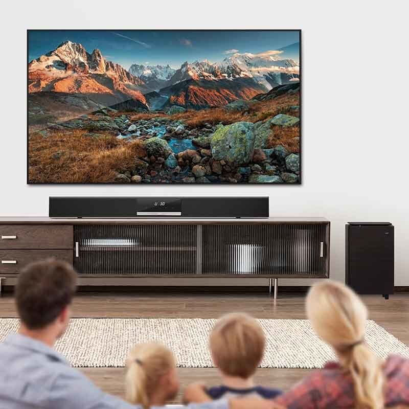 2.1 Channel Wireless Home Theater Soundbar System Soundbar With Subwoofer Karaoke Dual Microphones