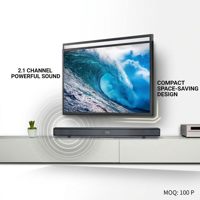 Home Audio Soundbar Bluetooth Speaker 100W Wireless Subwoofer 2.1 Sound Bar with HDMI ARC Coaxial for Smart TV Home Theater
