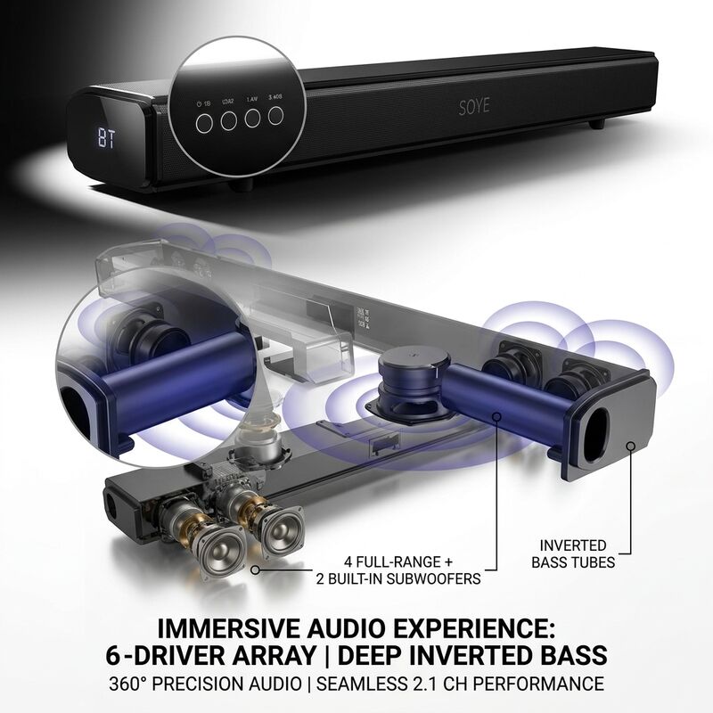 Home Theater Soundbar system ASW280-4.1U 140W Subwoofer 100W Heavy Bass Immersive Audio