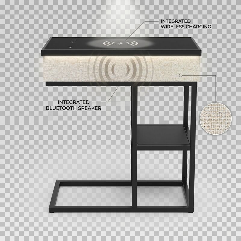 Wireless Charging Side Table A2 65W Modern End Bedside Table Modern Bedroom Built-in Speaker