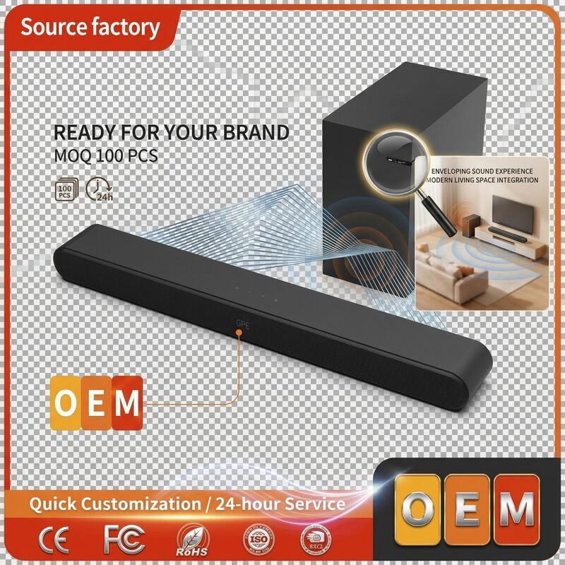 TV Soundbar Speaker ASW120-2.1U 100v-240v 2.1CH 60W Music Home Theater Deep Bass