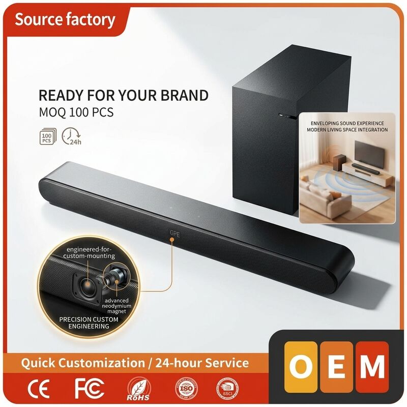 TV Soundbar Speaker AS510-2.1 100W 1000W OEM Home Theater Deep Bass Wireless Subwoofer