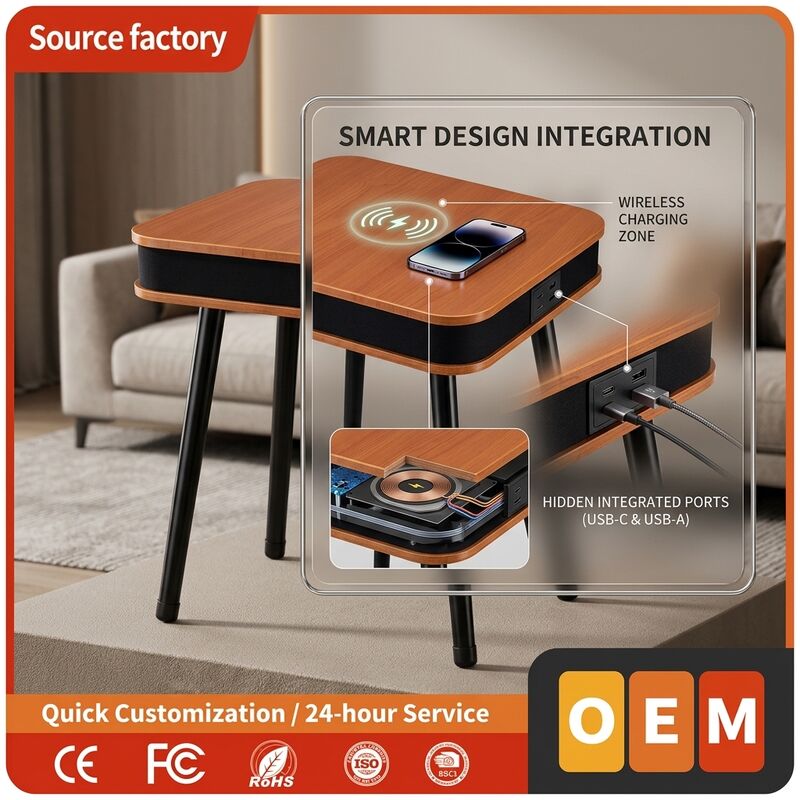 Smart Home Furniture C9 30W RMS LED Glass Integrated Wireless Charging Modern Living Room