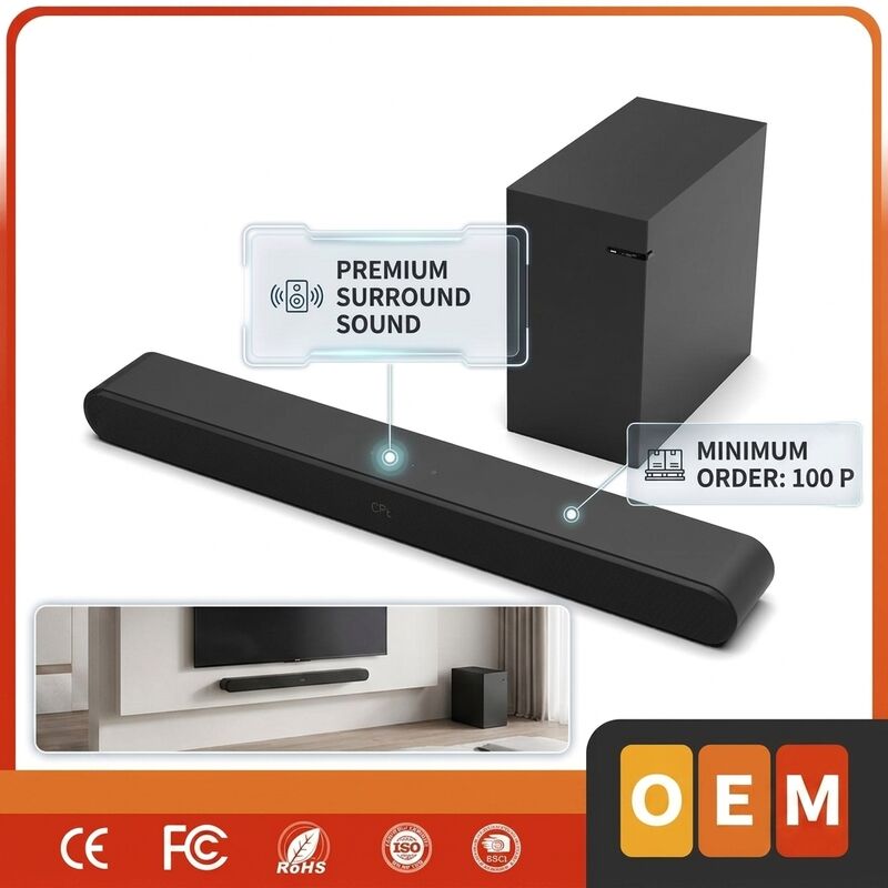 TV Soundbar Speaker AS510-2.1 100W 1000W OEM Home Theater Deep Bass Wireless Subwoofer
