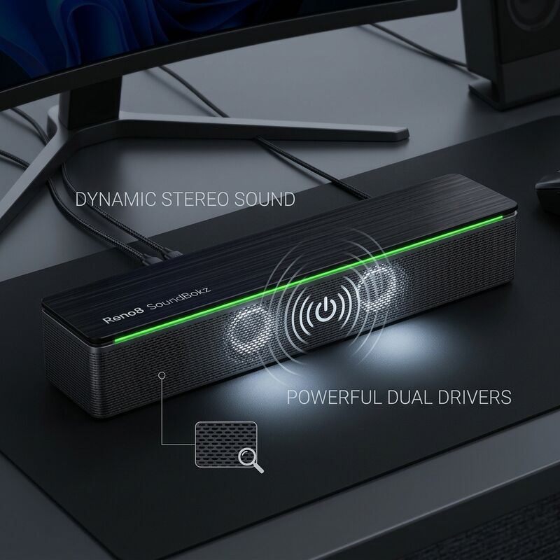 PC Soundbar Speaker AS-P2 2.0 High Power Desktop Audio Monitor Speaker Video Calls