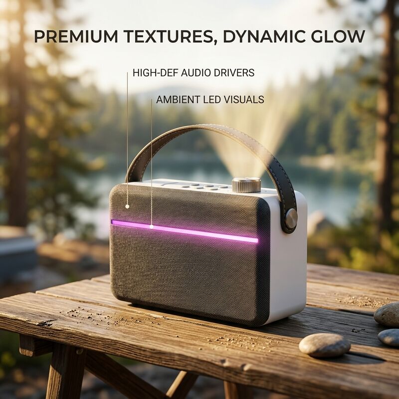 Wireless Portable Bluetooth Speaker AM1 65W 60W Wooden Bookshelf Outdoor Party Long Battery