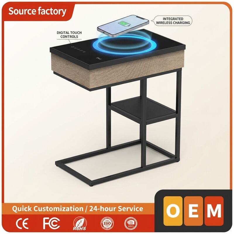 Smart Home Furniture C9 30W RMS LED Glass Integrated Wireless Charging Modern Living Room