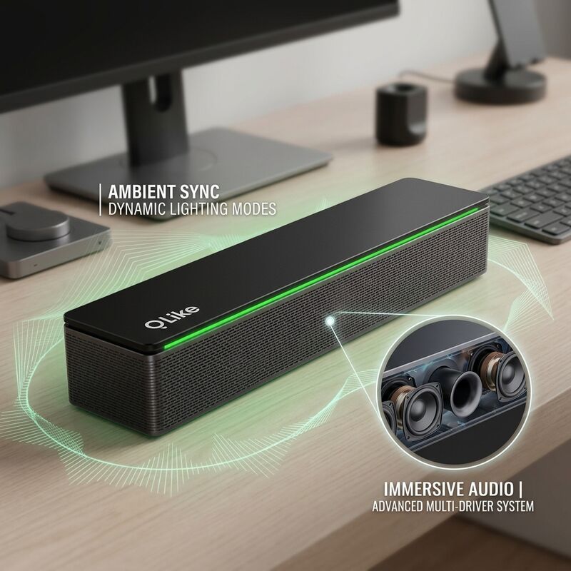 PC Soundbar Speaker AS-P2 2.0 High Power Desktop Audio Monitor Speaker Video Calls