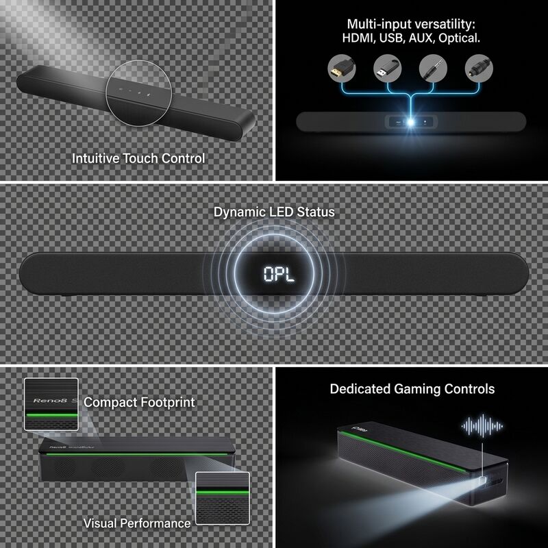 PC Soundbar Speaker AS-P2 2.0 High Power Desktop Audio Monitor Speaker Video Calls