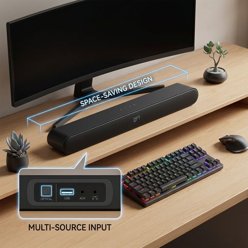 PC Soundbar Speaker AS-P1 Custom Desktop Wired Desktop Audio Monitor Speaker Video Calls