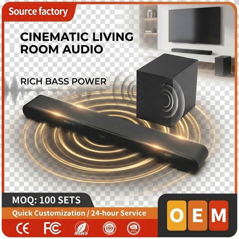 TV Soundbar Speaker ASW540-2.1 60W DSP Subwoofer Bluetooth 5.0 Home Theater Deep Bass