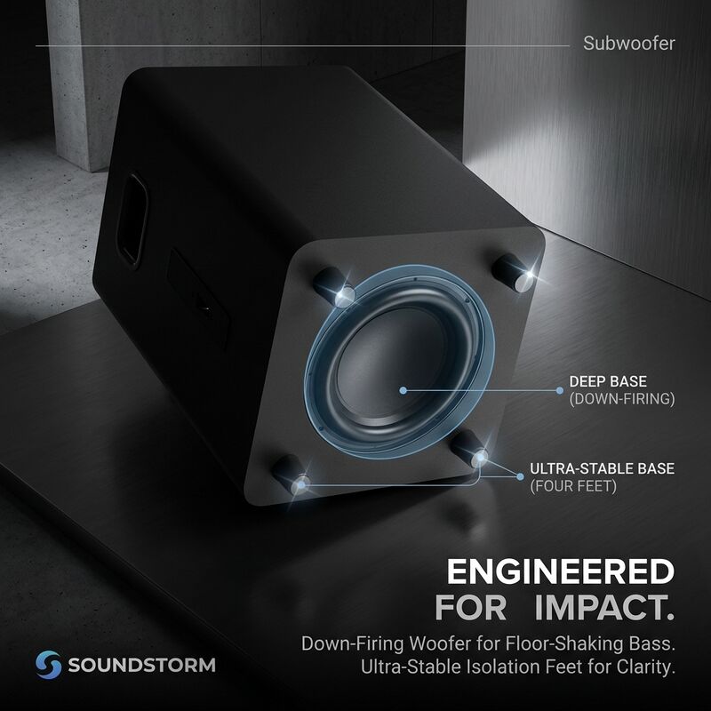 Bluetooth Soundbar With Subwoofer ASW120-2.1U 100W 5.0 Support USB Wireless Subwoofer