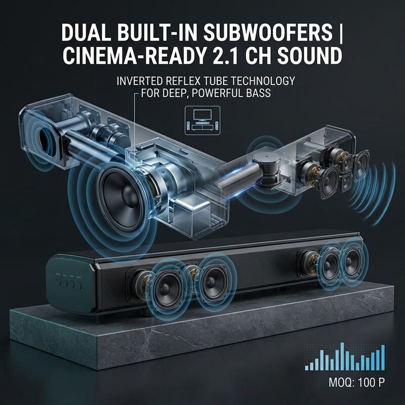 Home Theater Soundbar system ASW240-5.1DOLBY 150W 200W CH Heavy Bass Immersive Audio