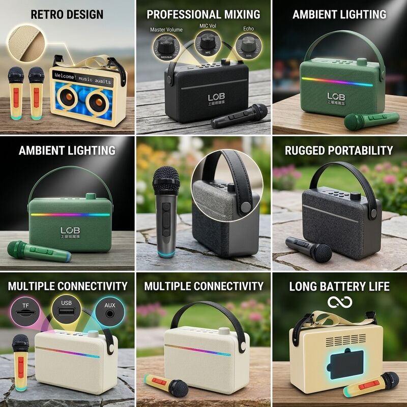 Wireless Portable Bluetooth Speaker BT448 5W Karaoke Outdoor Party Long Battery Waterproof