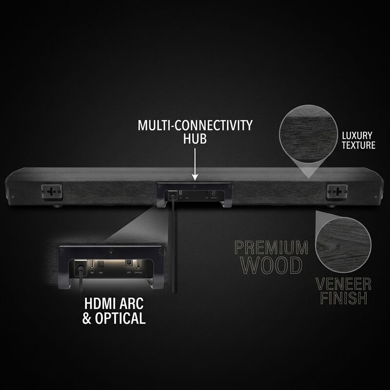 Wireless Soundbar Speaker ASW100-2.1U 100W 3D ARC Surround Sound ARC HDMI Deep Bass