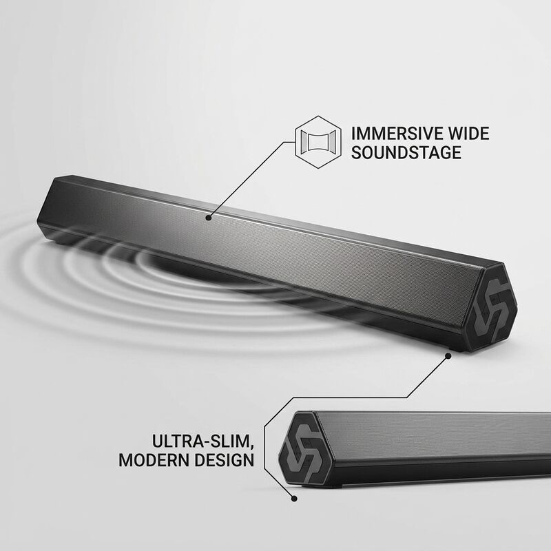 Bluetooth Soundbar Speaker AS-P1 10W 2.0 Channel Audio Super Bass TV Audio Wireless Streaming