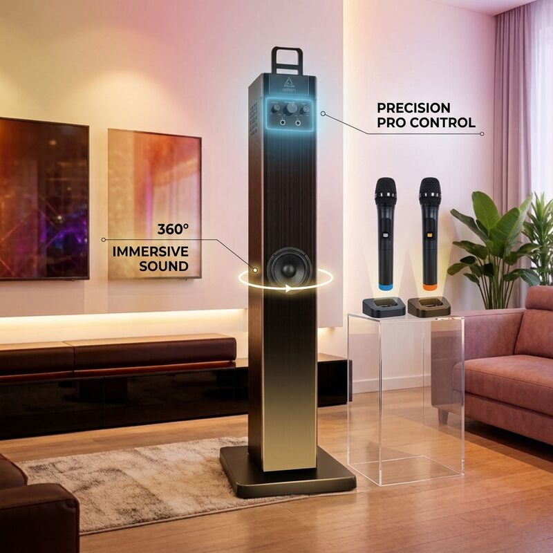 Home Karaoke Speaker AT620 80W RMS Tower Outdoor Karaoke Party Tower Design Powerful Bass
