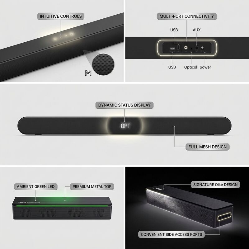 PC Soundbar Speaker AS-P1 Custom Desktop Wired Desktop Audio Monitor Speaker Video Calls