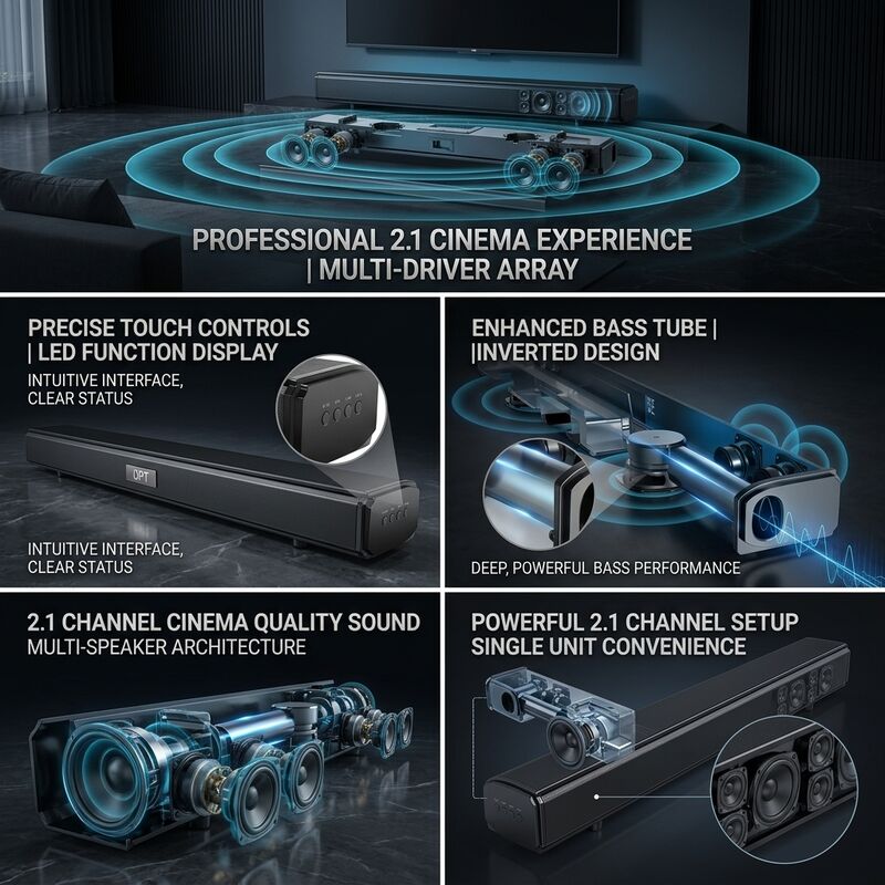 Home Theater Soundbar system ASW240-5.1DOLBY 150W 200W CH Heavy Bass Immersive Audio