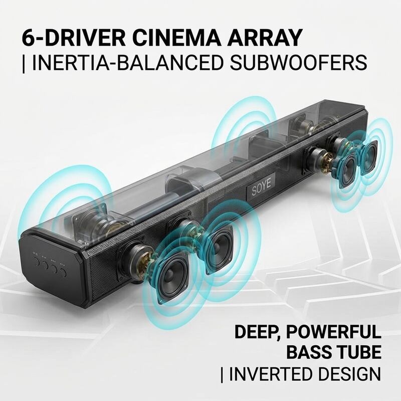 Home Theater Soundbar system ASW150-2.1UR 120W Heavy Bass Immersive Audio Cinema Sound