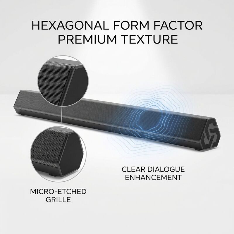 Bluetooth Soundbar Speaker AS460S-2.0 30W 44cm Short Computer Super Bass TV Audio