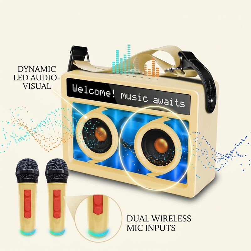 Wireless Portable Bluetooth Speaker BT448 5W Karaoke Microphone Outdoor Outdoor Party