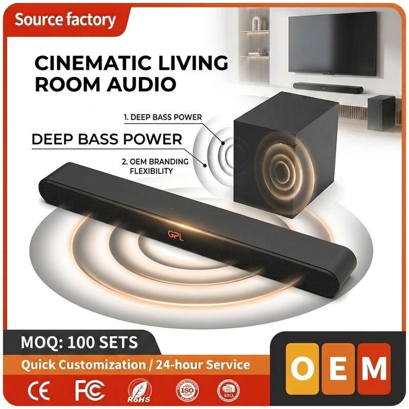 TV Soundbar Speaker ASW540-2.1 60W DSP Subwoofer Bluetooth 5.0 Home Theater Deep Bass