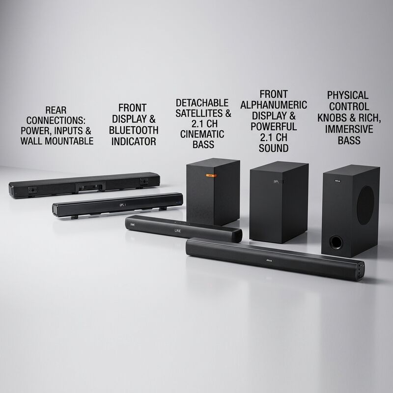 Wireless Soundbar Speaker AS510-2.1 100W Karaoke Microphone High Surround Sound ARC HDMI