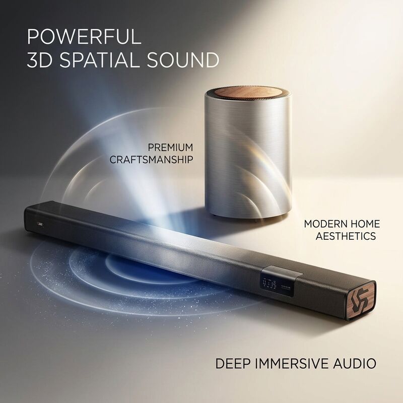 Bluetooth Soundbar Speaker AS460S-2.0 30W 44cm Short Computer Super Bass TV Audio