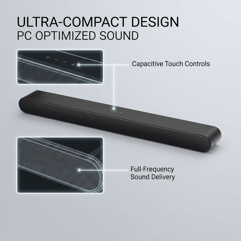 PC Soundbar Speaker AS1821 2.0 10W RGB Desktop Audio Monitor Speaker Video Calls