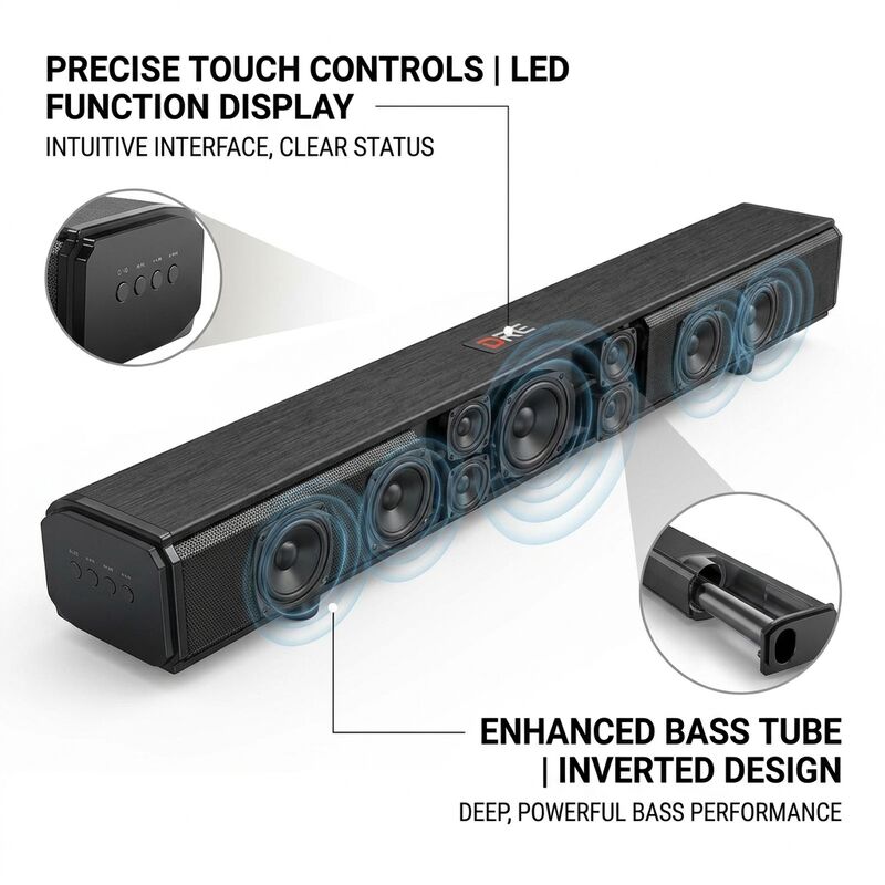 Home Theater Soundbar system ASW280-2.1U 120W Subwoofer Karaoke Heavy Bass Immersive Audio