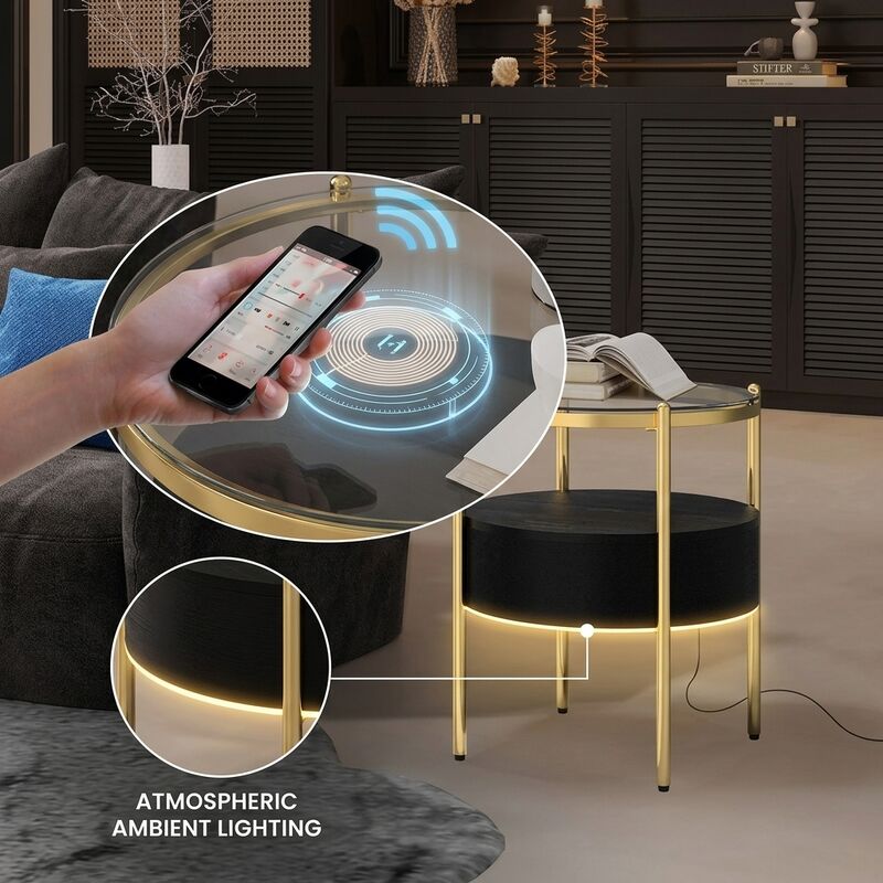 Smart Home Furniture C11 10W RMS Charging Rectangle End Wireless Charging Modern Living Room