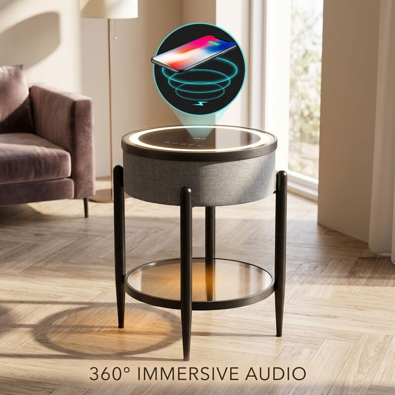 Smart Table With Speaker AT105 20W 5.4 Charging Coffee Wireless Charging Modern Bedroom