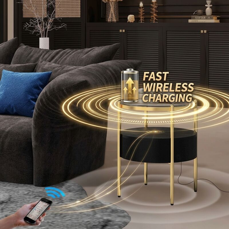 Smart Home Furniture C11 10W RMS Charging Rectangle End Wireless Charging Modern Living Room