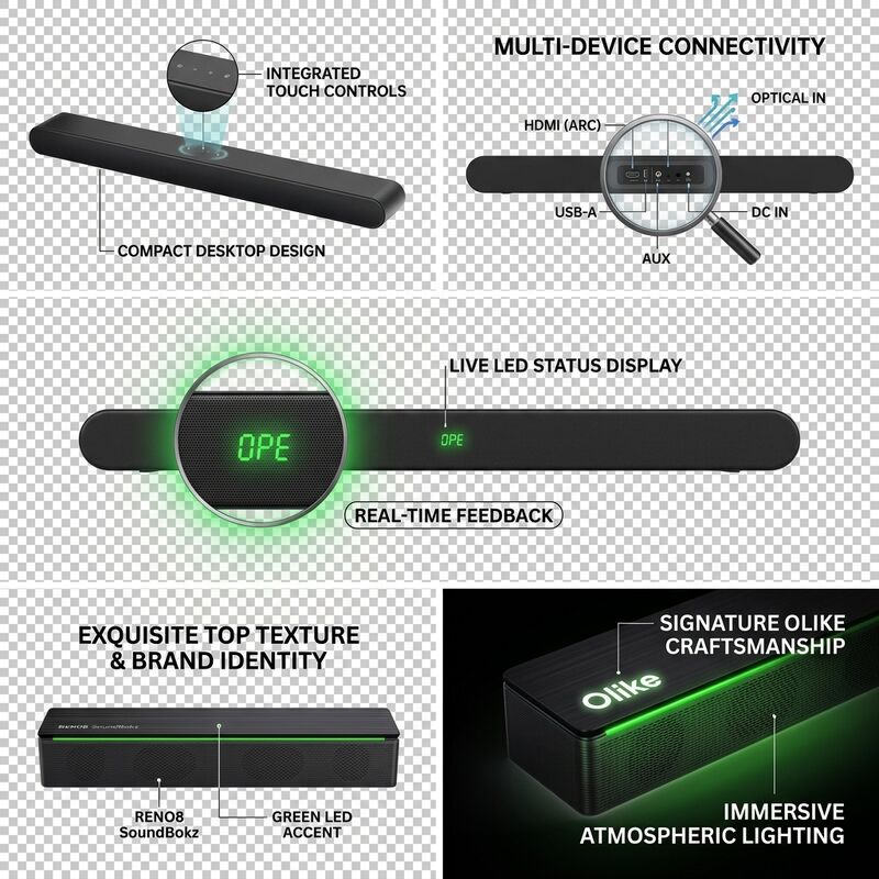 PC Soundbar Speaker AS-P1 10W Compact Mini Desktop Audio Monitor Speaker Video Calls