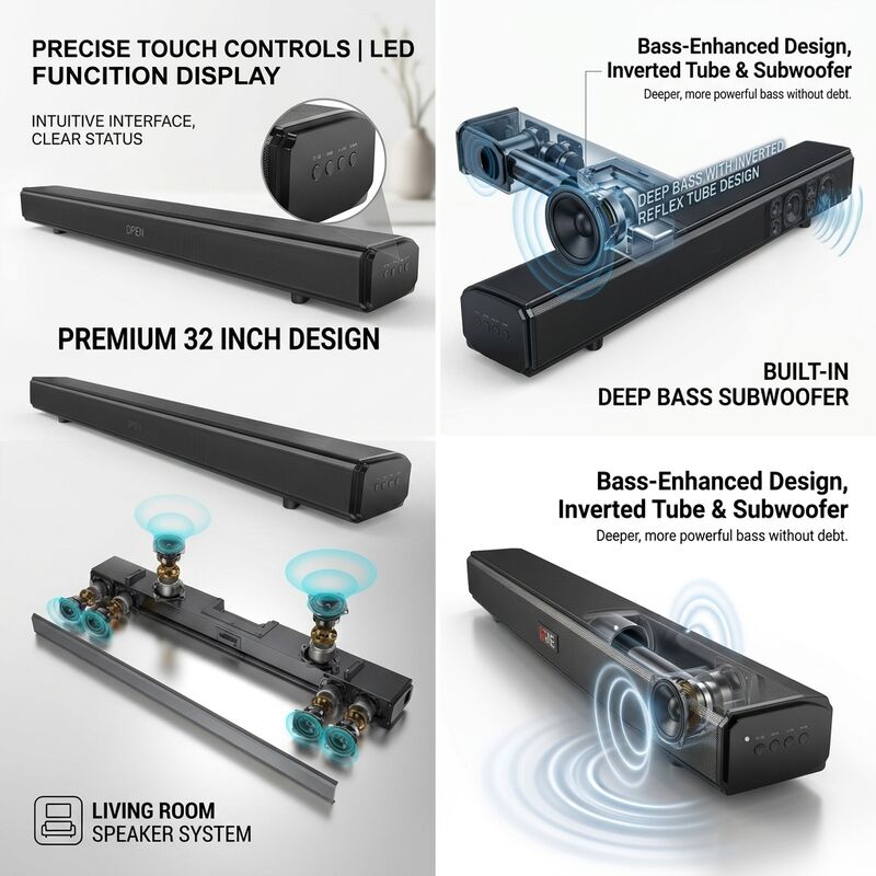 Home Theater Soundbar system ASW280-2.1U 120W Karaoke Big Size Heavy Bass Immersive Audio