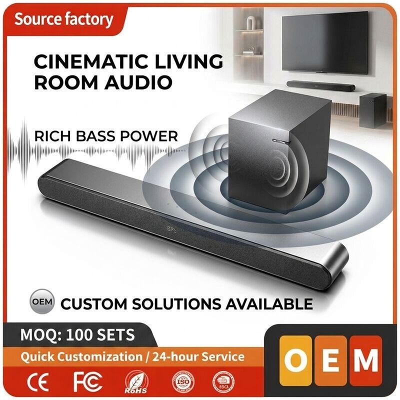 TV Soundbar Speaker ASW530-2.1 60W 100W Subwoofer Bluetooth 5.0 Home Theater Deep Bass
