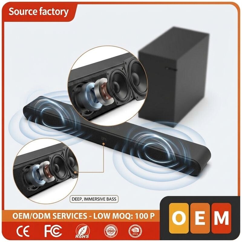 TV Soundbar Speaker ASW530-2.1 60W 100W Subwoofer Bluetooth 5.0 Home Theater Deep Bass