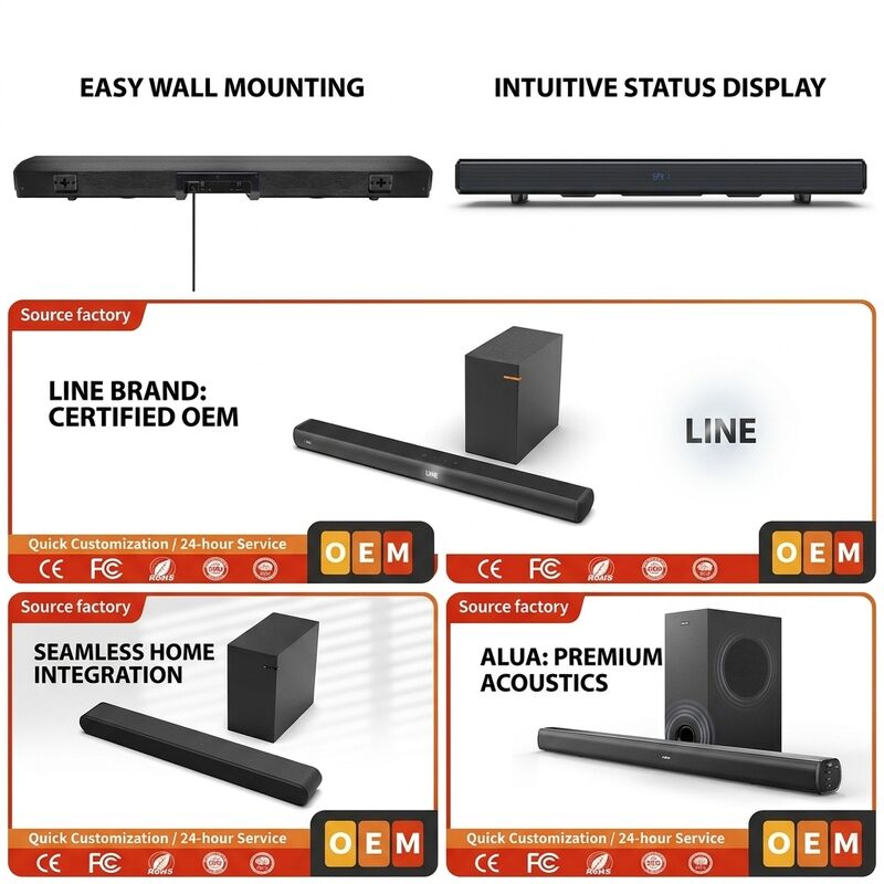 Wireless Soundbar Speaker ASW150-2.1UR 100W 89.5CM Subwoofer Surround Sound ARC HDMI